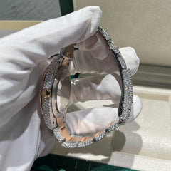 Hip Hop Stainless Steel Fully Iced Out 41MM Moissanite Diamond Automatic Mechanical Watch