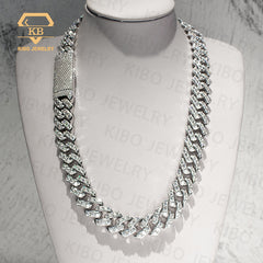 Iced Out For Men's S925 Silver moissanite Hip Hop Cuban Chain
