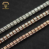 Wholesale S925 Silver 3.5 MM Moon Ice Chain Shiny Necklaces Chains for Mens