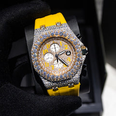 Custom Rubber Band AP VVS Moissanite Iced Out Mechanical Watches