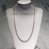 Hiphop 3mm vvs moissanite 14k gold tennis link chain necklace