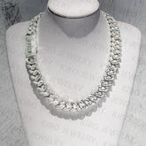 Hiphop Moissanite 925 Silver Baguette Moissanite Cuban Link Chain