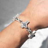 Pass Diamond Tester S925 Silver VVS Baguette Moissanite Cross Bracelet