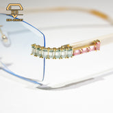 Hip Hop Iced Out Glasses Buffalo Horn VVS Moissanite Sunglasses