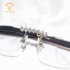 rapper jewelry moissanite iced out buffalo horn sunglasses hip hop jewelry