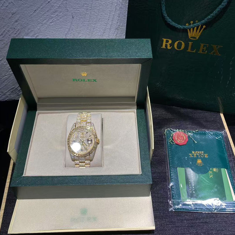 Hip Hop Stainless Steel Fully Iced Out 41MM Moissanite Diamond Automatic Mechanical Watch