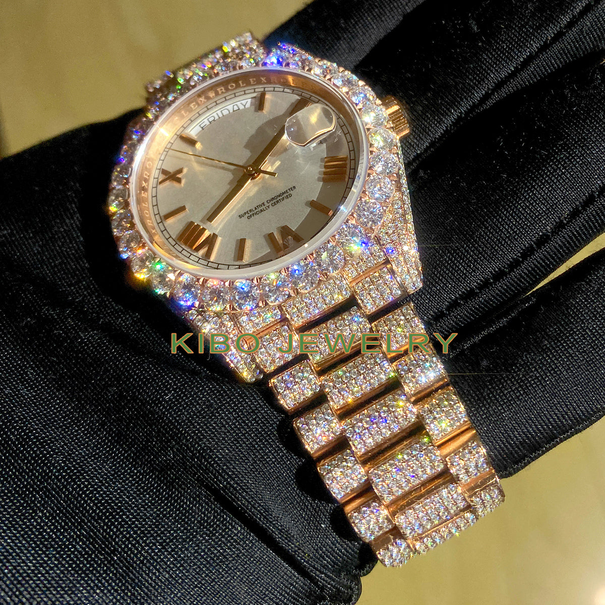 Hip Hop Bussdown VVS D Color Honeycomb Setting Moissanite Rapper Watches