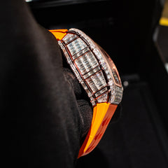 Luxury Automatic Mechanical RM Watch Men's VVS1 Invisible Setting Baguette Emerald Cut Moissanite Watches