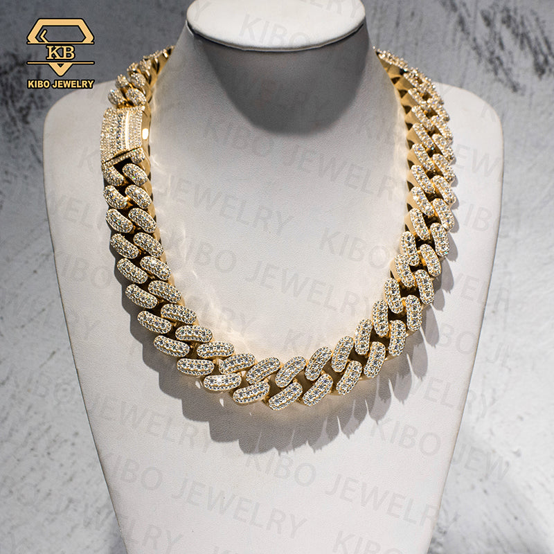 Iced Out 925 Sterling Silver 22mm VVS1 Moissanite Cuban Link Chain