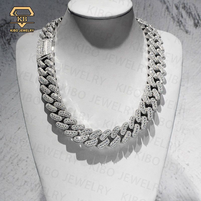 Iced Out 925 Sterling Silver 22mm VVS1 Moissanite Cuban Link Chain