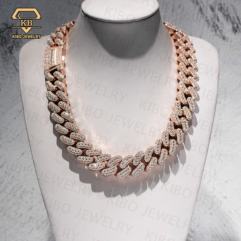 Iced Out 925 Sterling Silver 22mm VVS1 Moissanite Cuban Link Chain