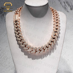 Iced Out 925 Sterling Silver 22mm VVS1 Moissanite Cuban Link Chain