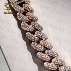 Iced Out 925 Sterling Silver 22mm VVS1 Moissanite Cuban Link Chain