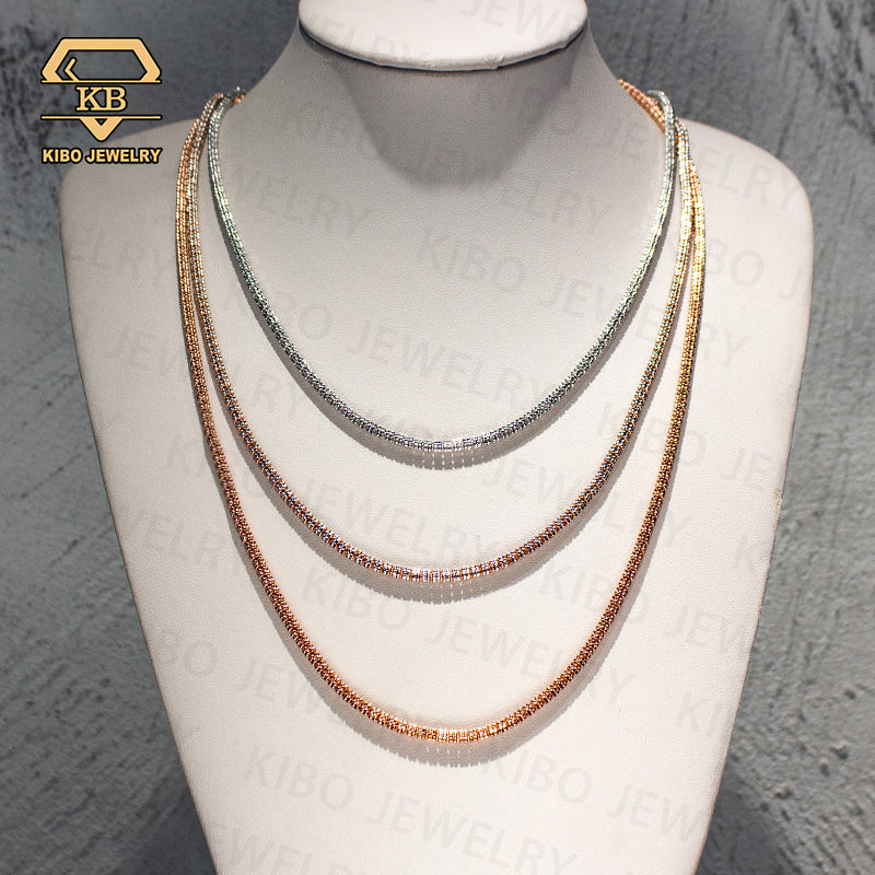 Wholesale S925 Silver 3.5 MM Moon Ice Chain Shiny Necklaces Chains for Mens