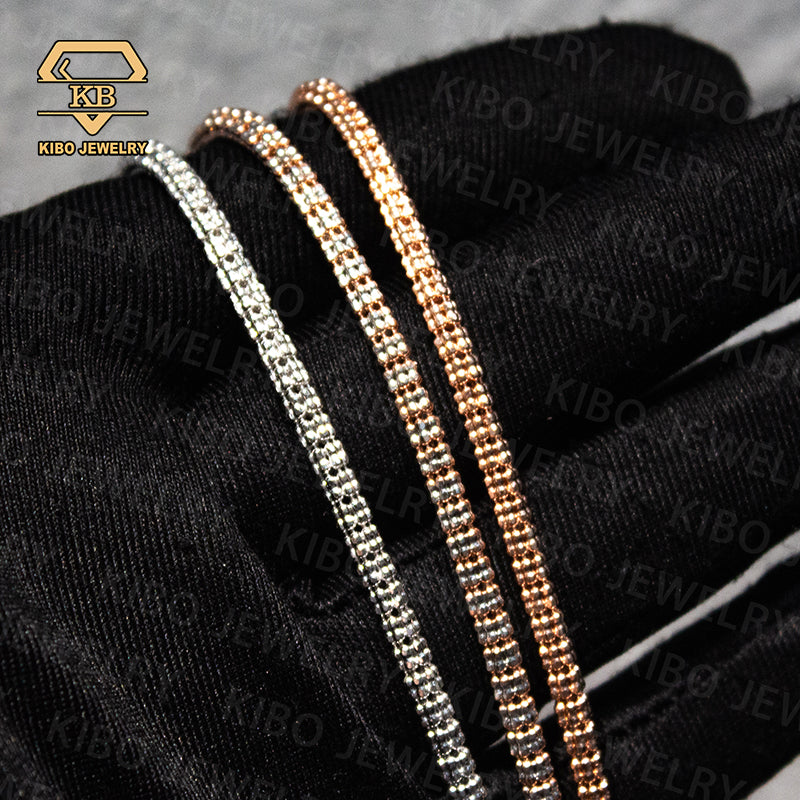 Wholesale S925 Silver 3.5 MM Moon Ice Chain Shiny Necklaces Chains for Mens