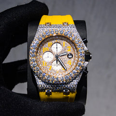 Custom Rubber Band AP VVS Moissanite Iced Out Mechanical Watches