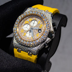 Custom Rubber Band AP VVS Moissanite Iced Out Mechanical Watches