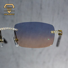 Fashion Jewelry Mens Glasses Iced Out VVS Moissanite Black Buffalo Horn Sunglasses