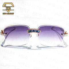 hip hop jewelry baguette cut vvs moissanite buffalo horn sunglasses