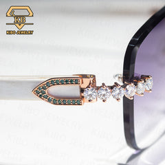 hip hop jewelry baguette cut vvs moissanite buffalo horn sunglasses