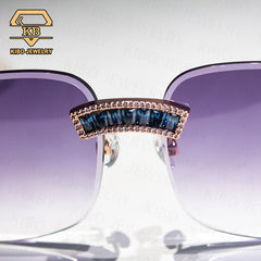 hip hop jewelry baguette cut vvs moissanite buffalo horn sunglasses