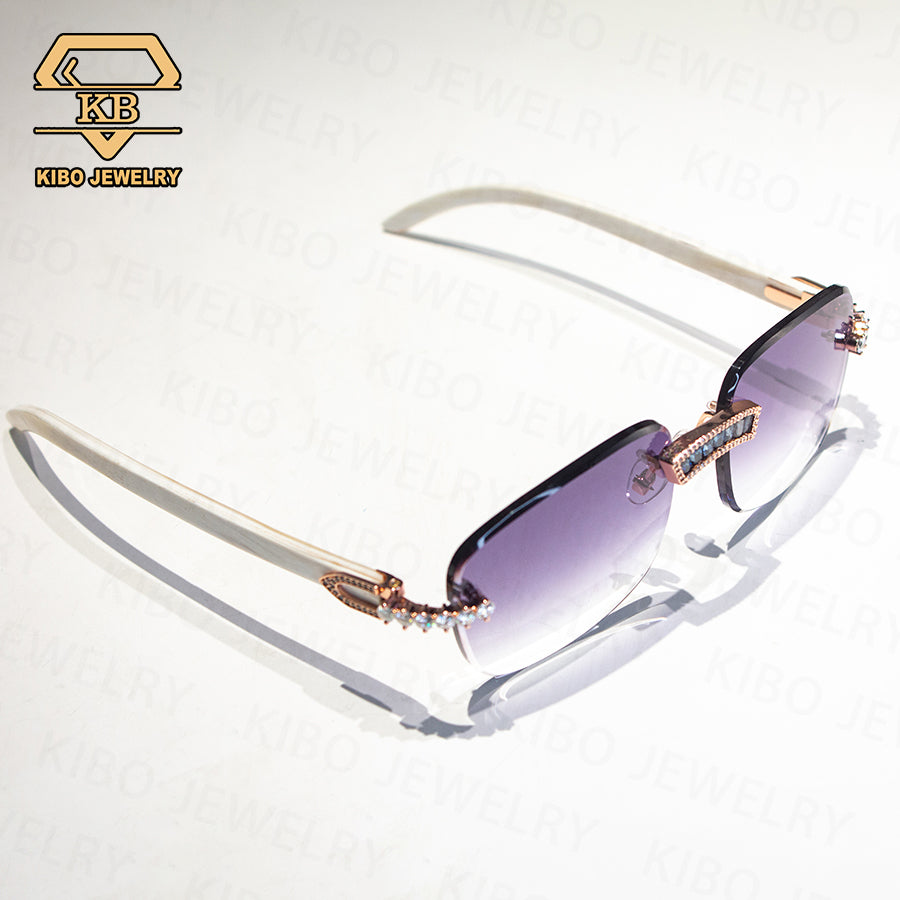 hip hop jewelry baguette cut vvs moissanite buffalo horn sunglasses