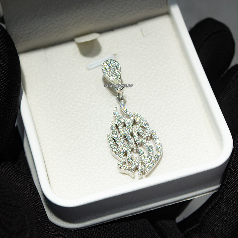 Moissanite Iced Out 925 Sterling Silver Shiny  Chai Hamsa Pendants